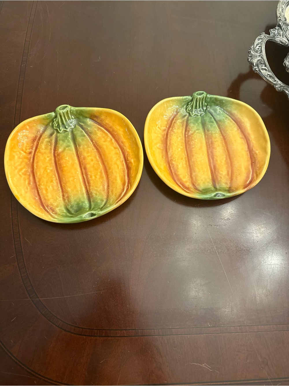 Olfaire Portugal ceramic Pumpkin dessert Serving Dishes - Set of 2